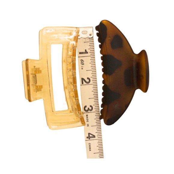 Set of 2 Hair Claw Clips – Tortoise & Clear – Strong Grip – Perfect Holiday Gift - Picture 4 of 5